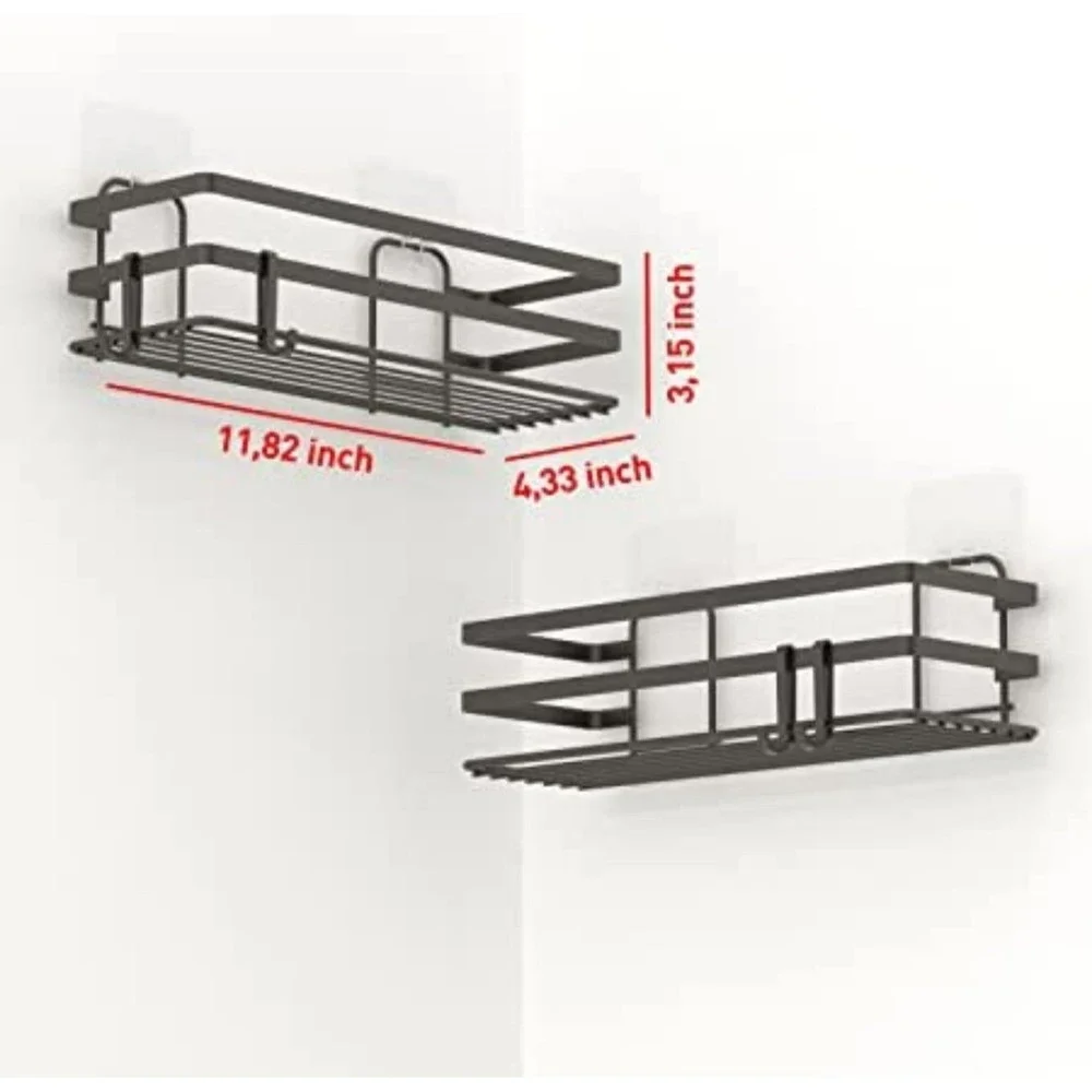 2 PCS Shower Caddy 4 PCS Adhesive Sticker Replacement Hook, for Shower Caddy Bat